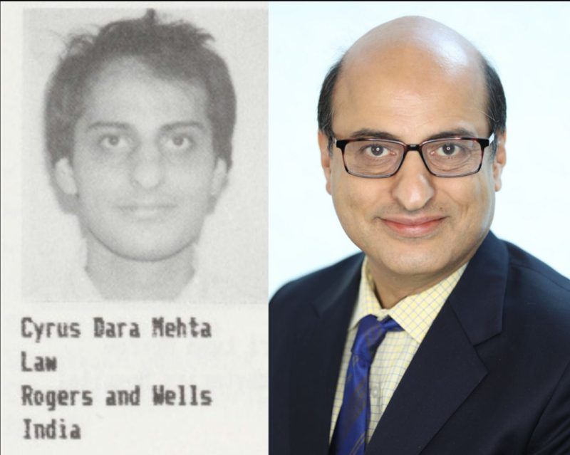 Photo of Cyrus Mehta from a resident directory and photo of him today