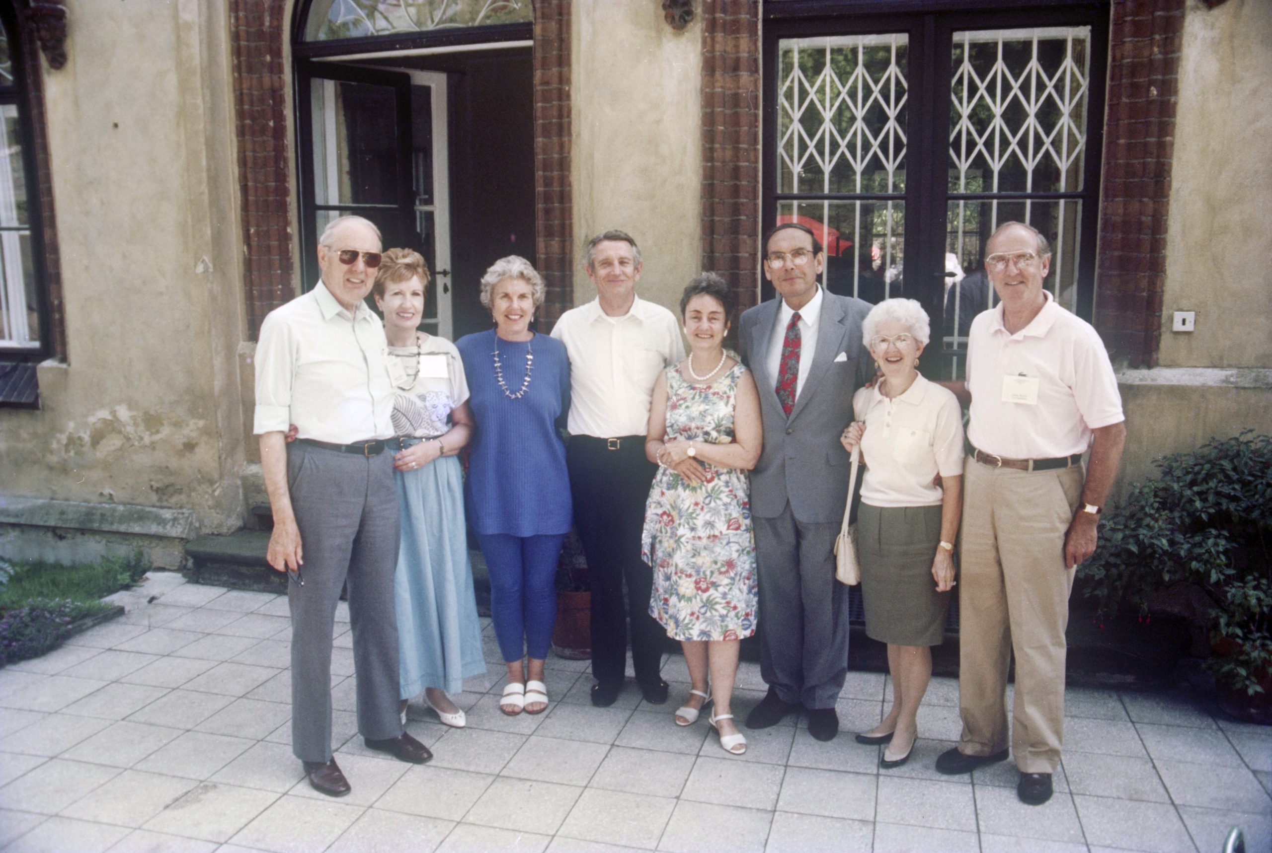 The 1992 World Council Meeting in Prague. Left to right: Sigurdur Helgason ’45 and Unnur Helgason, Barbara and Gordon W. Evans, Tudy and Alan McLaine, Denise and James T. Barton ’56.